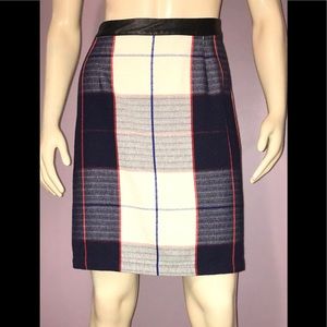 MERONA • Navy Plaid Pencil Skirt / size (10) NWOT!